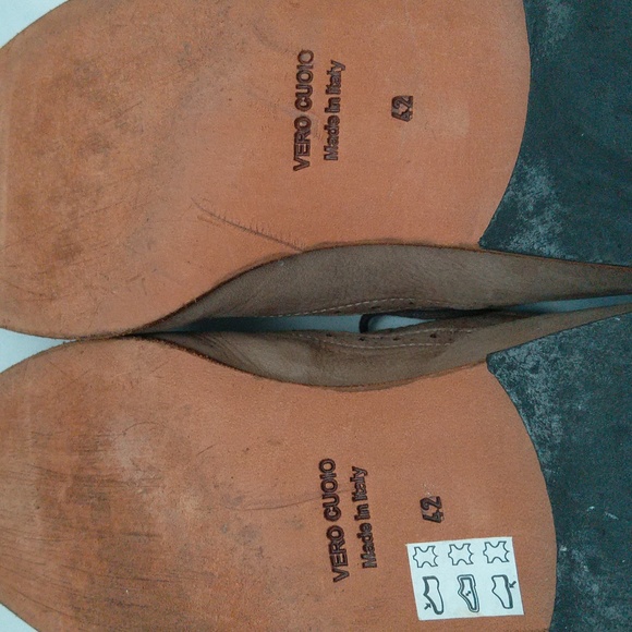Vero cuoio made in Italy men's leather lace up light brown dress shoes Sz 42 - Picture 11 of 12